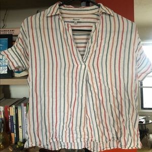 Madewell multicolor stripe boxy top
